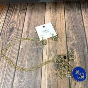 Davinci Nautical Charm Necklace and Earring Set